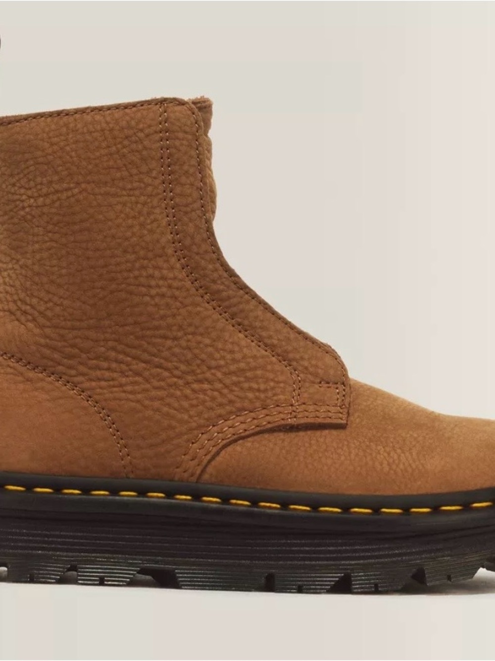 Dr. Martens Tan Leather Moto Ankle Boot